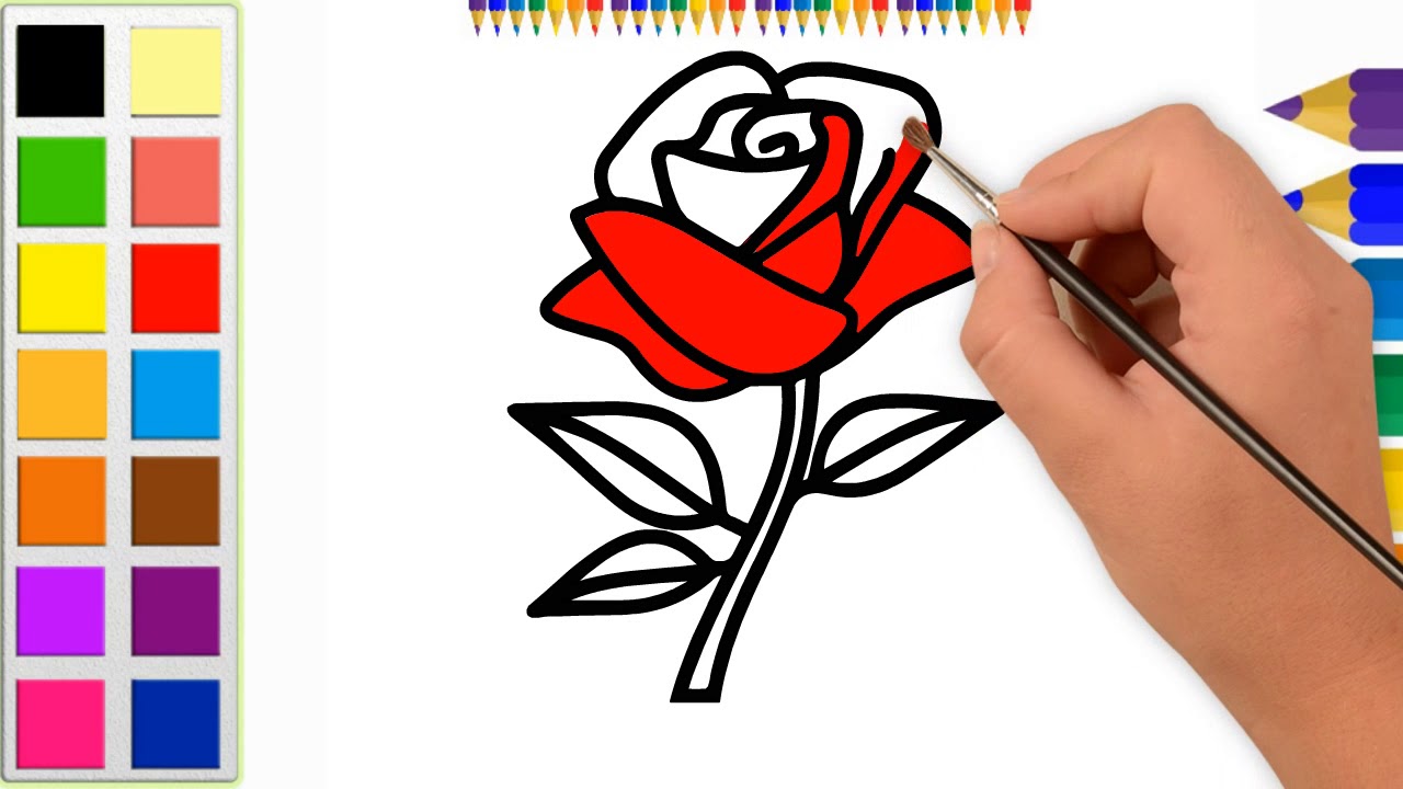 Flower Hand Drawing And Coloring. Kids learning videos. KIDS FIRST ...