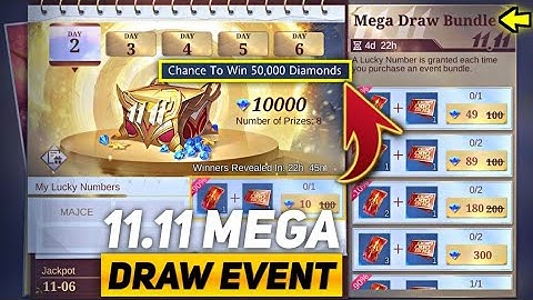 WIN 50000 DIAMONDS IN THE NEW DOUBLE 11 MEGA DRAW EVENT | UPCOMING EVENTS MLBB