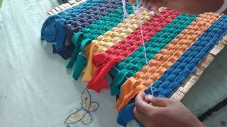 how to make doormat with waste clothes | madu creations