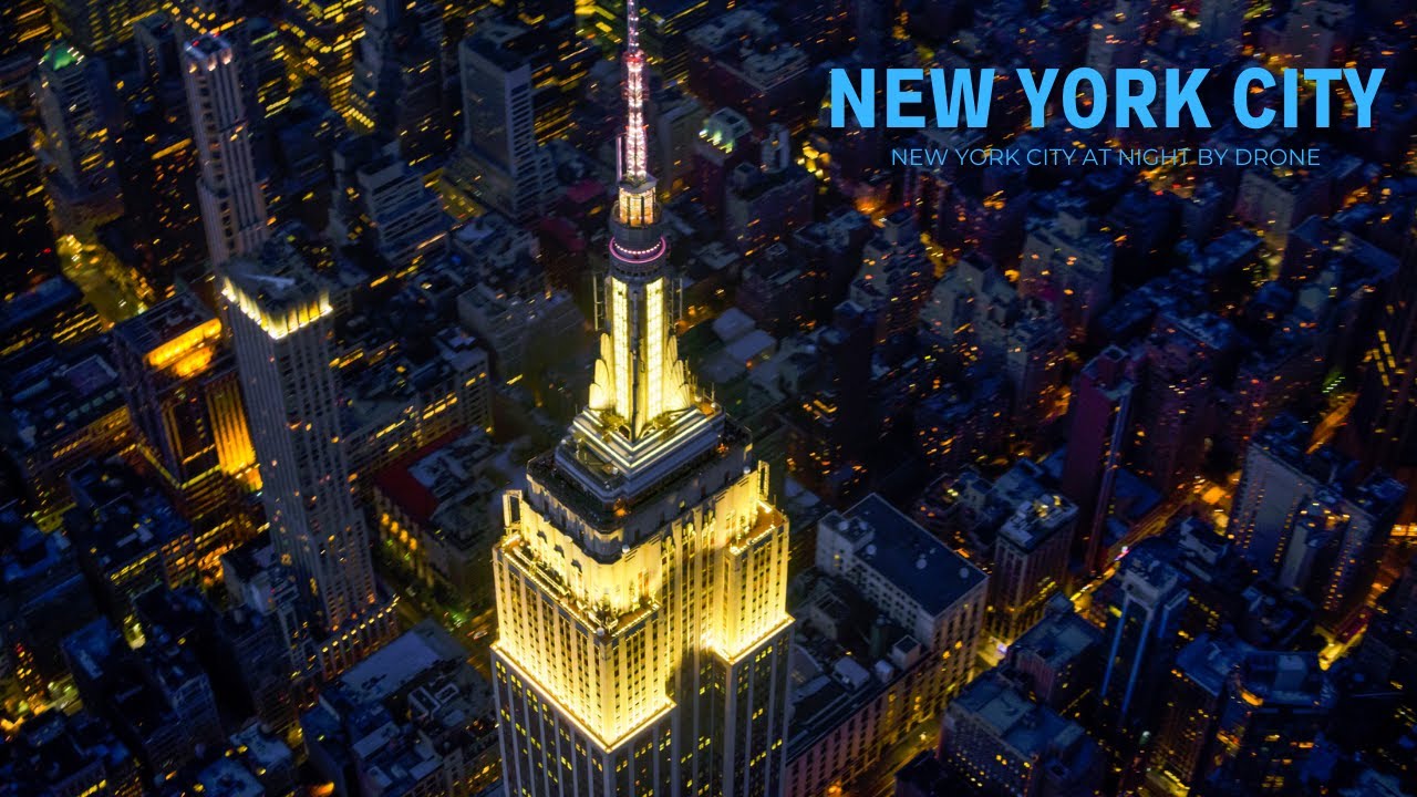NYC | NEW YORK CITY AT NIGHT BY DRONE | NEW YORK DRONE FOOTAGE | DRONE ...