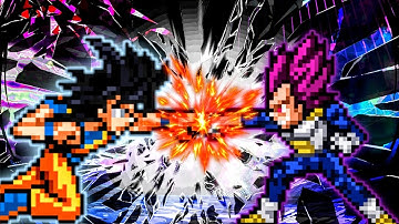 Goku Monkey King OP (all form) VS Vegeta DBS OP (all form) in Jump Force Mugen