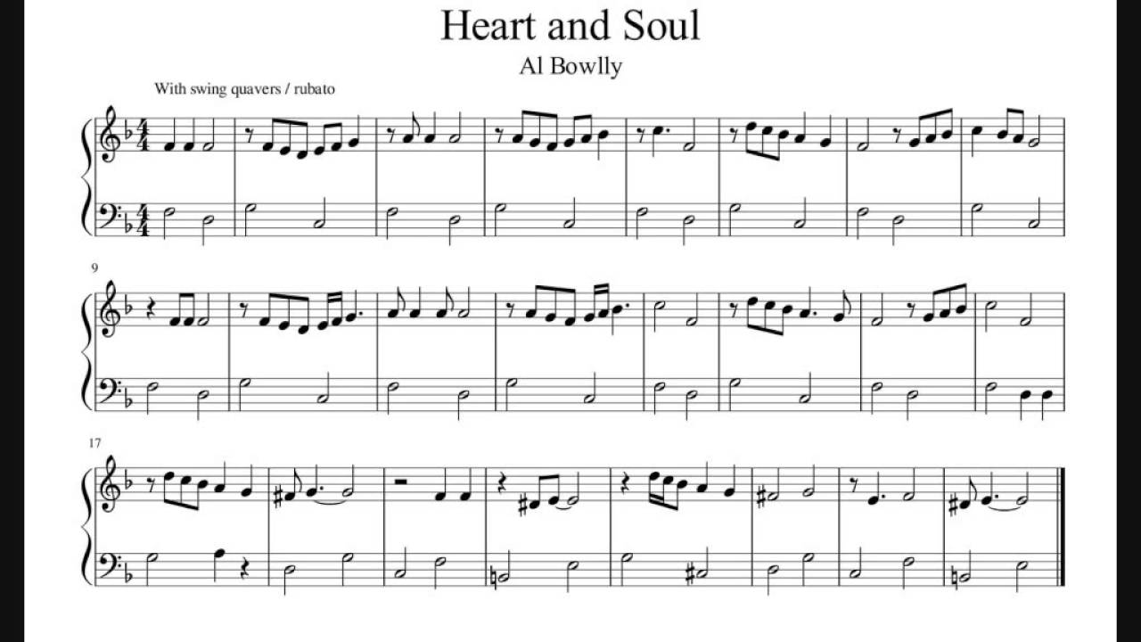 Heart And Soul - Easy Piano Sheet Music (No Audio) - YouTube
