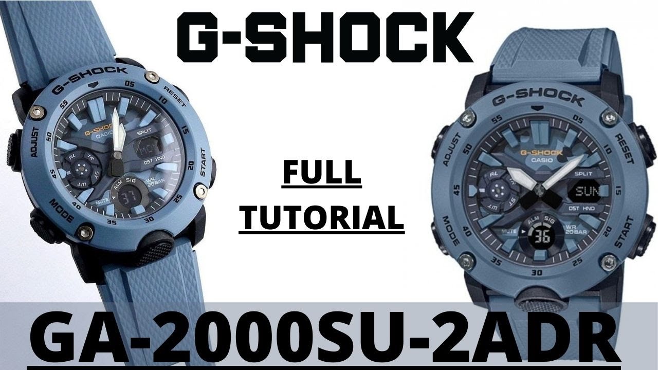 ga 2000su 2adr G-SHOCK | CORBAN CORE GUARD | FULL TUTORIAL | how to set  time in ga-2000su-2adr - YouTube