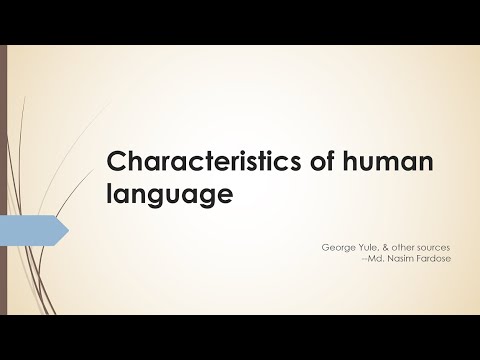 Features of Human Language: English Language Perspective - YouTube