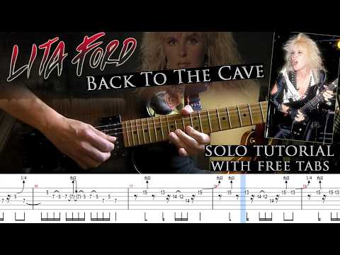 Lita Ford - Back To The Cave guitar solo lesson (with tablatures and backing tracks)