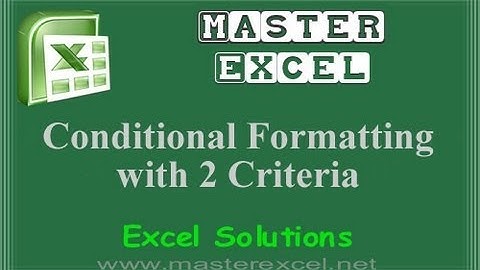 Excel Conditional Formatting with 2 Criteria