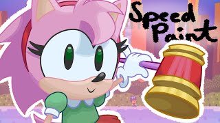 Amy Rose Clásica Speed Paint / Sonic CD - Sr. Trazos