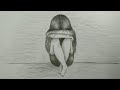 How to draw a sad  girl step by step( pencil sketch)