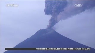 Ecuador Volcano Tungurahua Volcano Erupts, Sending Ash Into The Sky