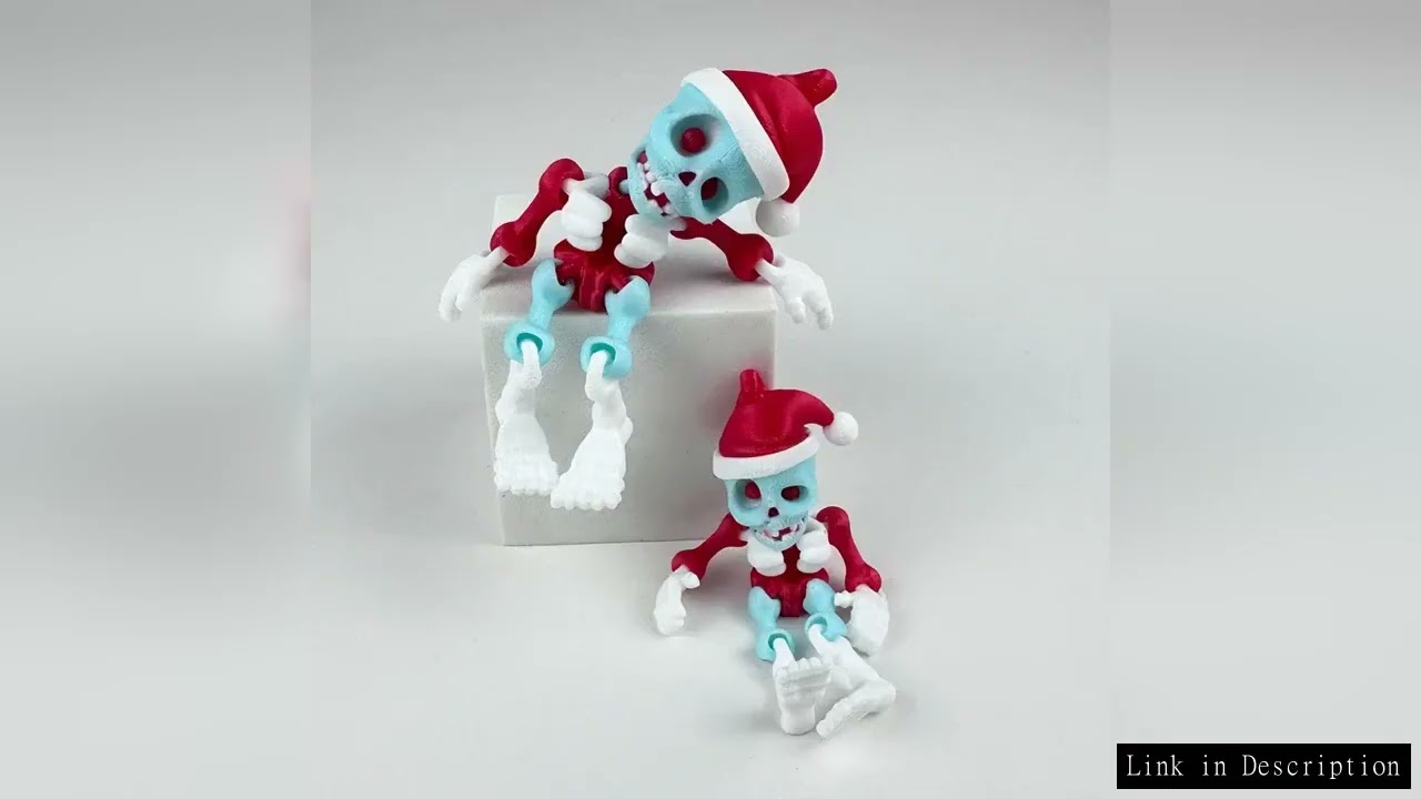 3D Printed Christmas Skull Ornament Joint Movable Skeleton Figures Statue Party Desk Decoration Coll