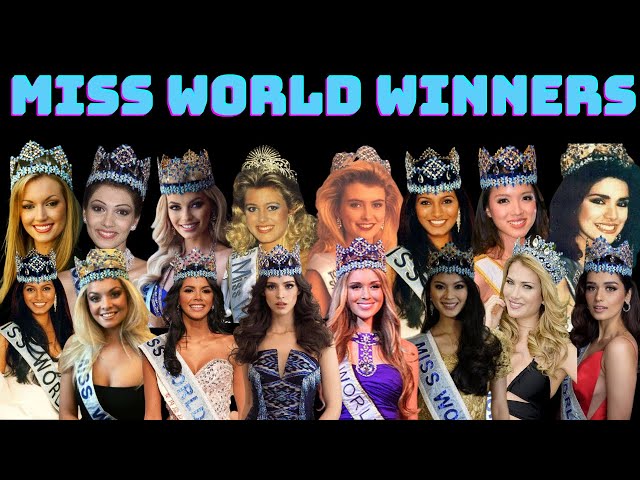 ALL Miss World Crowning Winners (1951-2022) - original footage class=