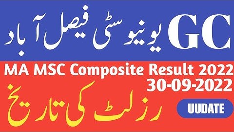 GC University MA MSc Part 1&2 Composite Annual Result 2022 Final Date-GCUF MA MSc Result 2022 Update