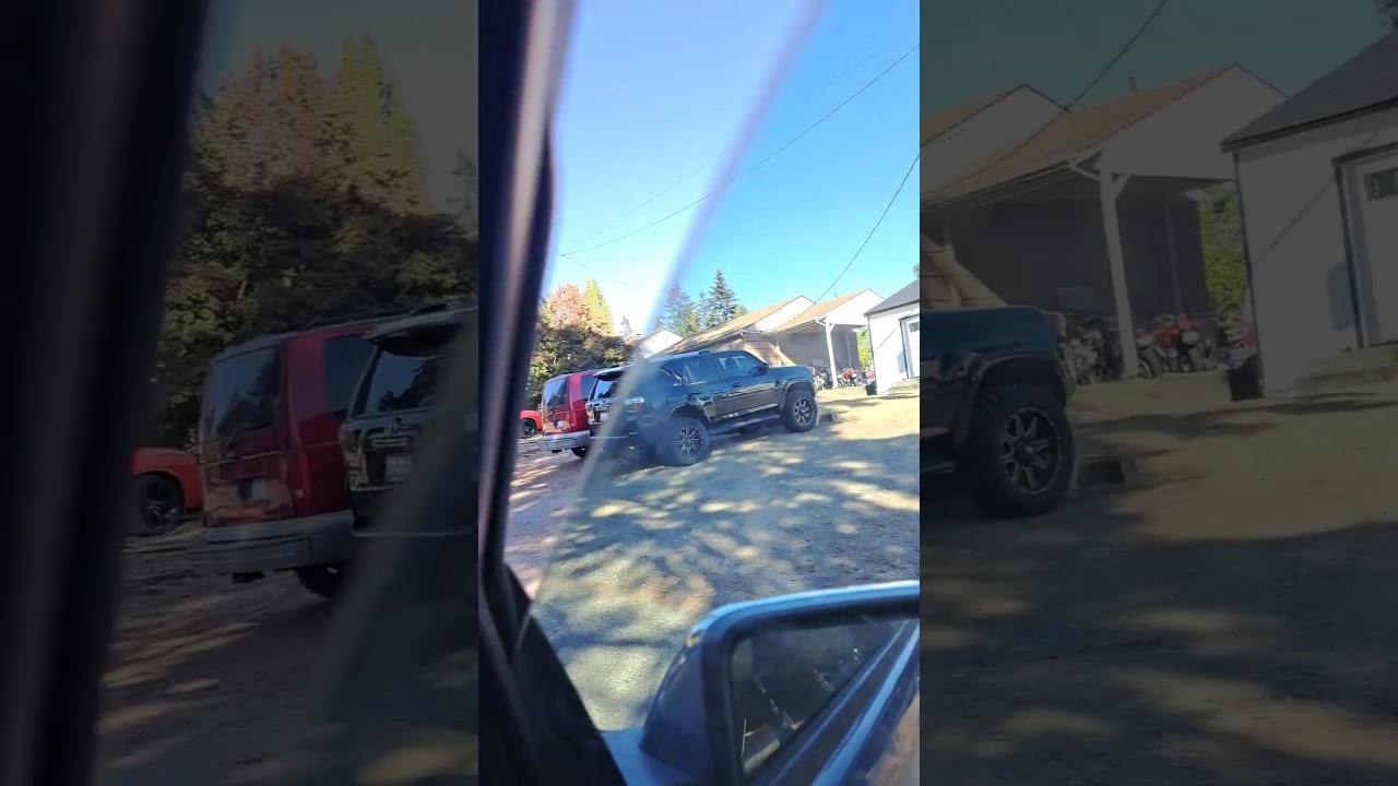 3 Gang members chasing kids after getting off a school bus.