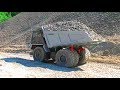 RC Komatsu HD 405! Truck and Trailer Rescue on the Construction Zone!