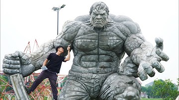 I Built a Giant 10-Ton Hulk Statue Using Cement!