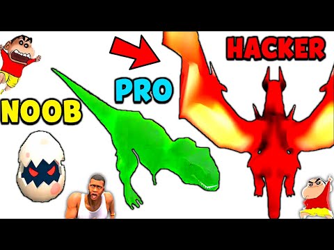 Noob vs. pro vs. hacker in dino t-rex RTX! 