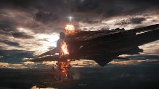 Captain Marvel Destroys Thanos Ship - Captain Marvel Joins The Battle - Avengers: Endgame (2019)