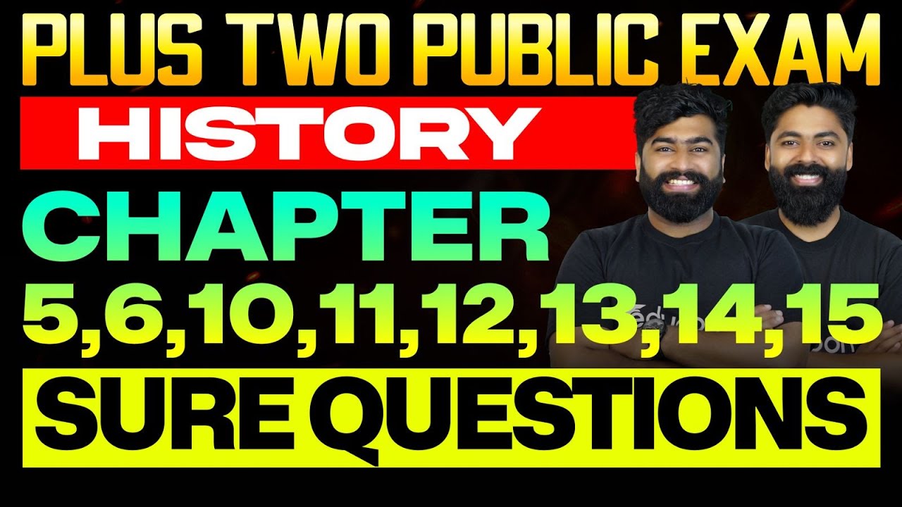 Plus Two Public Exam History | Chapter - 5,6,10,11,12,13,14,15 | Sure Questions | Eduport