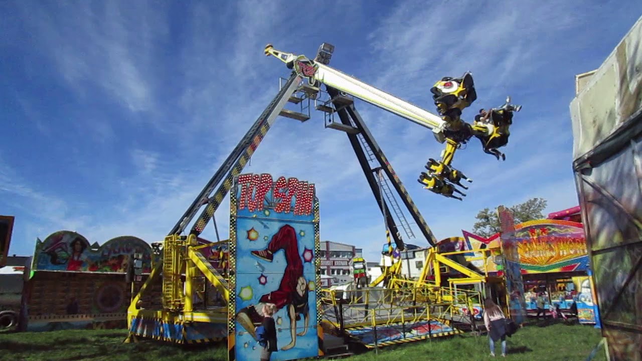 Axels tivoli top spin Kristianstad Långebro 2018 YouTube