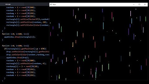 SFML C++ Simulating RAINBOW RAIN