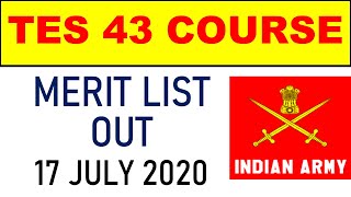 TES 43 Merit List Out | Indian Army  |