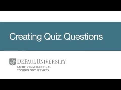 Creating Quiz Questions in D2L