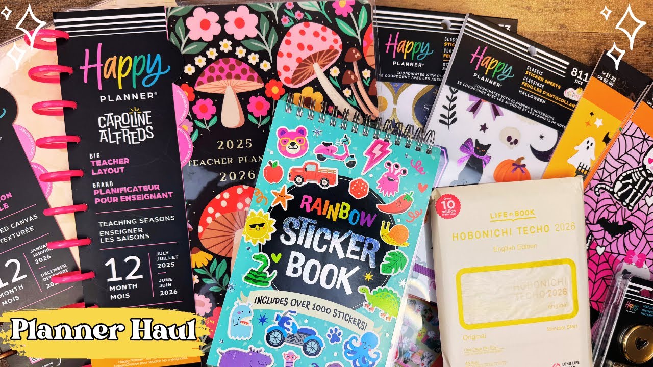 Доставка канцелярских принадлежностей: Michaels, Happy Planner, Hobonichi, Target — наклейки, пла...