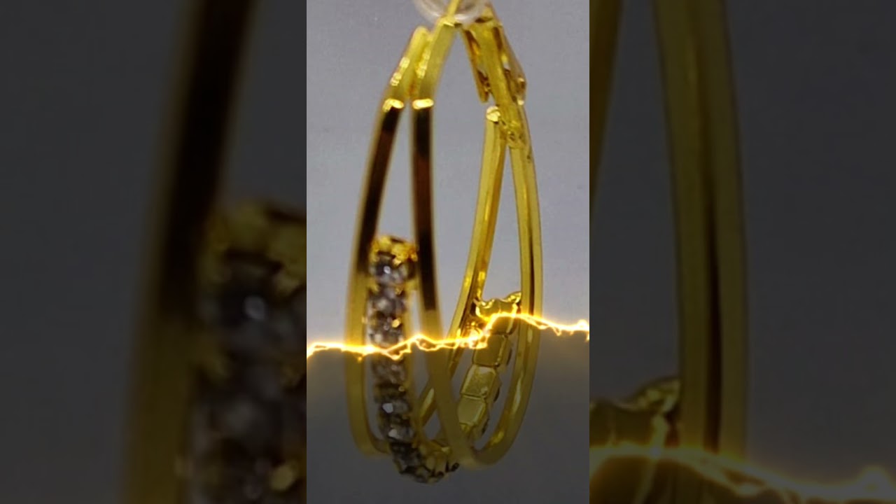 3 Layer Large Shiny Rhinestone Hoop Earrings