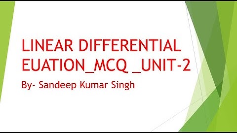 LINEAR DIFFERENTAL EQUATION |MCQ| ENGINEERING MATEMATICS