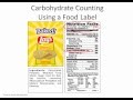 Counting Carbohydrates Using a Food Label - Diabetes Center for Children at CHOP