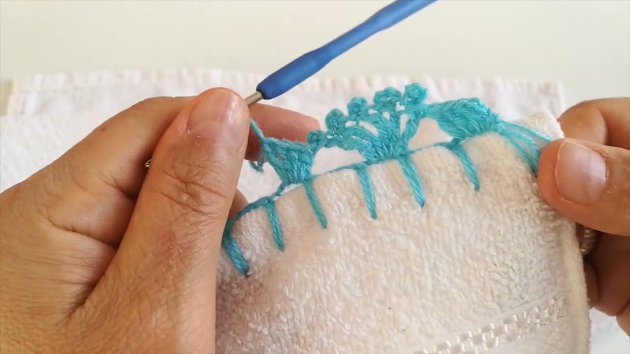 Battaniye,havlu,kundak, yatak örtüsü kenar tığlama/Kolay ve şık kenar oyası