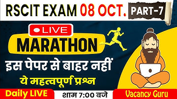 RSCIT Live Class 07 | RSCIT 08 OCT 2023 | RSCIT Exam Important Question RSCIT Computer Course