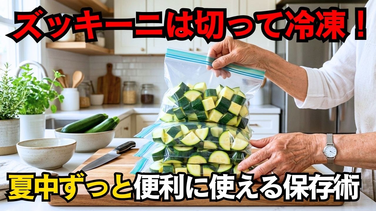 夏のズッキーニ保存はこれで決まり！小さく切って冷凍するだけ…栄養もおいしさも数か月キープ。 | 空海の教え | 冷凍保存 | 夏野菜 | 作り置き