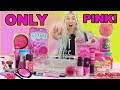 MIXING ONLY PINK THINGS INTO CLEAR SLIME! *MEGA SATISFYING* Pink Lipstick, Pink Glitter, Pink Slime