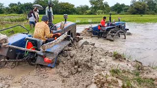 Eicher 480 tractor stuck in mud pulling out by Eicher tractor #tractor videos #Vskveeresh..