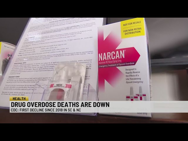 CDC reports a decline in drug overdose deaths in North and South Carolina 