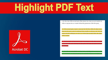 How to Highlight text of PDF Document in Adobe Acrobat Pro