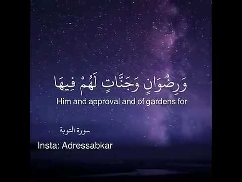 يبشرهم ربهم برحمة منه ادريس ابكر ماتيسر من سورة التوبة صوت خااشع