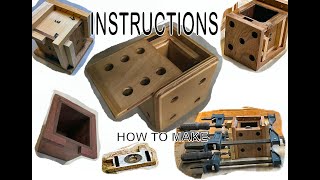 Wooden Dice Puzzle Box - INSTRUCTIONS - helpful links in Description
