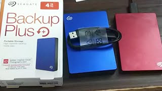 Seagate Backup Plus Portable 4 TB External Hard Drive HDD : Unboxing and Quick Features