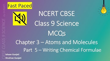 NCERT CBSE Class 9 Science - Chapter 3 Part 5: Atoms and Molecules - MCQ Quiz/Question Answer