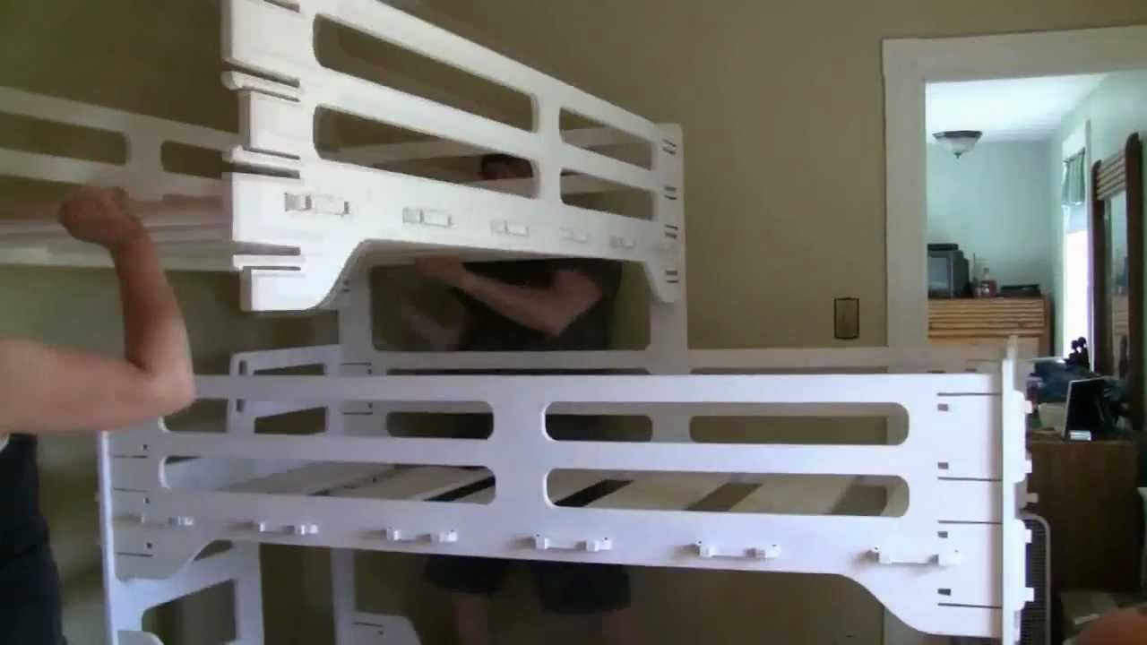Triple Bunk Bed made with the ShopBot CNC router - YouTube