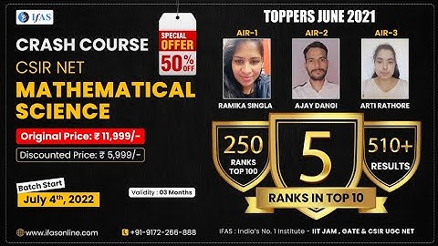 CSIR NET CRASH COURSE BATCH STARTING FROM 4TH JULY | HURRY UP