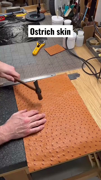 One trick to tell ostrich leather from imitation patterns. #leather #l