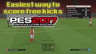 Easiest Way To Score Free Kicks On PES 2017 | Free kick tutorial (XBOX ONE/PS4)