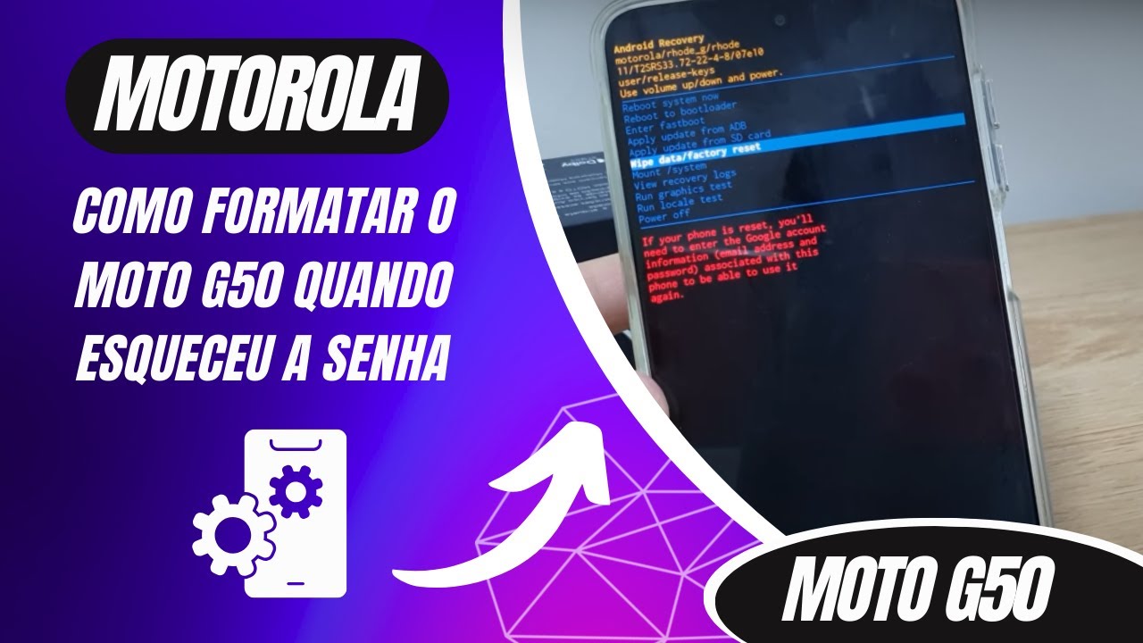 Como formatar o Moto G50 quando esqueceu a senha - Passo a Passo - YouTube