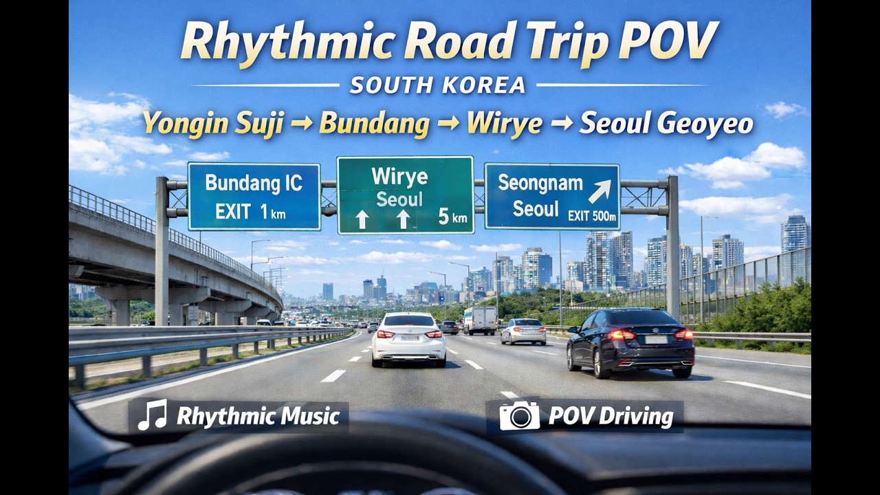 Korea Drive POV: Yongin Suji → Bundang → Wirye → Seoul Geoyeo (Rhythmic Music)