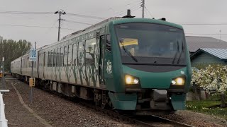 リゾートしらかみ5号 橅編成(HB-E300系) / GV-E400系 GV-E401-22 五能線 陸奥鶴田駅 20260427 #リゾートしらかみ #hbe300系