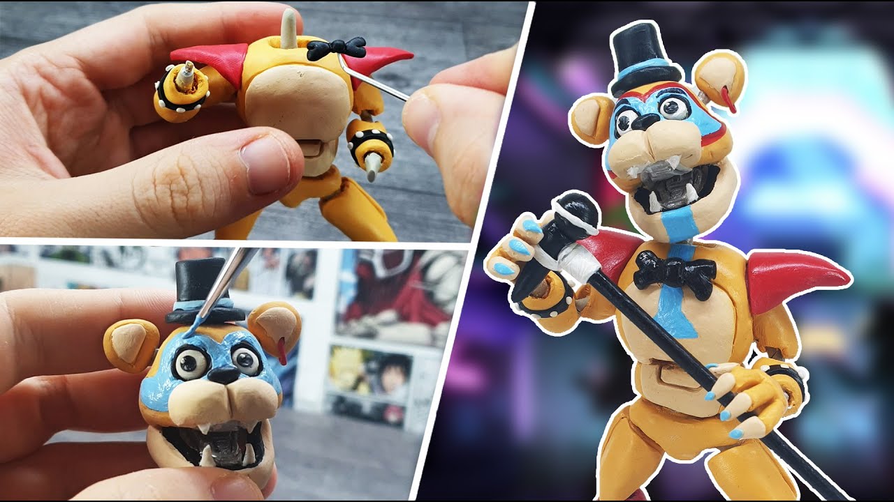 How to make GLAMROCK FREDDY from F.N.A.F. 🤖🐻🎤 Clay Tutorial