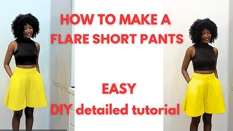 DIY How to draft cut & sew a flare short pants #sewingtutorial #sewing #flareshorts Music @eddmoK
